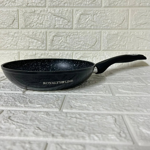 Tigaie cu invelis de marmura Royalty Line 28 cm Negru Gătit Sănătos și Eficient pentru Mese Gustoase