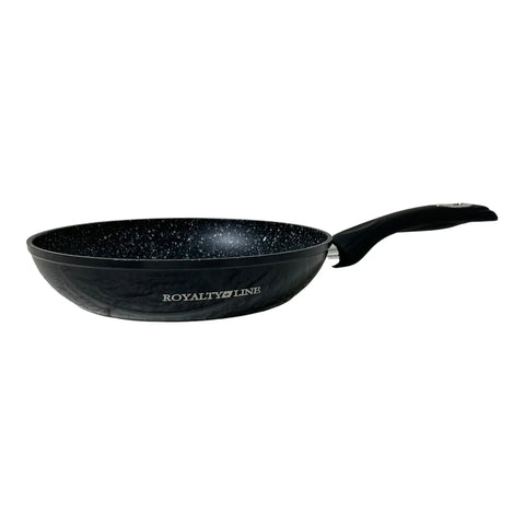 Tigaie cu invelis de marmura Royalty Line 28 cm Negru Gătit Sănătos și Eficient pentru Mese Gustoase