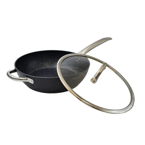 Tigaie 3.8 litri Profesionala Brio Metallica cu capac 28 cm gateste sanatos