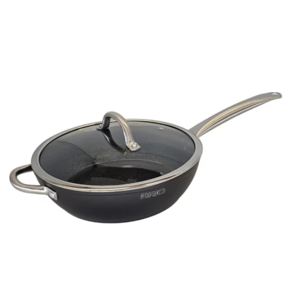 Tigaie 3.8 litri Profesionala Brio Metallica cu capac 28 cm gateste sanatos