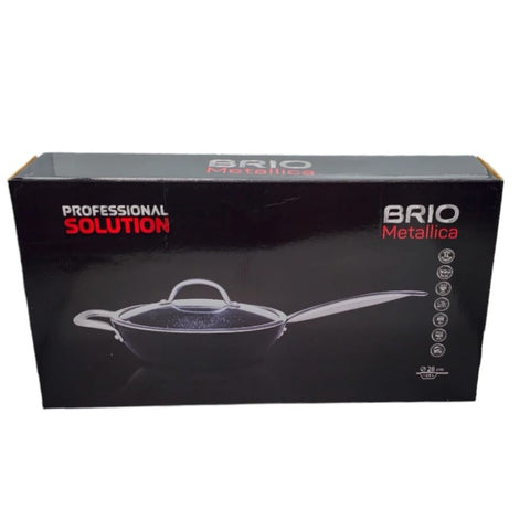 Tigaie 3.8 litri Profesionala Brio Metallica cu capac 28 cm gateste sanatos