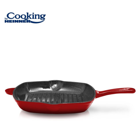 Tigaie grill fonta emailata  Red Line Cooking by Heinner 26.5x4.5 cm tigaie gratar Gateste sanatos