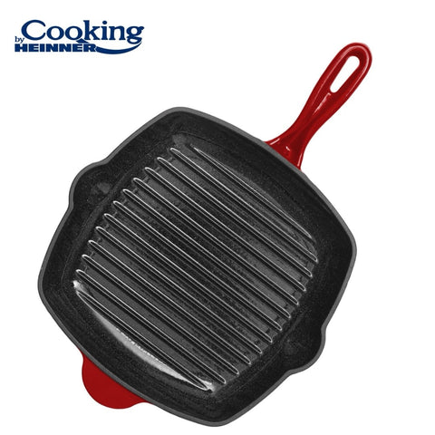 Tigaie grill fonta emailata  Red Line Cooking by Heinner 26.5x4.5 cm tigaie gratar Gateste sanatos