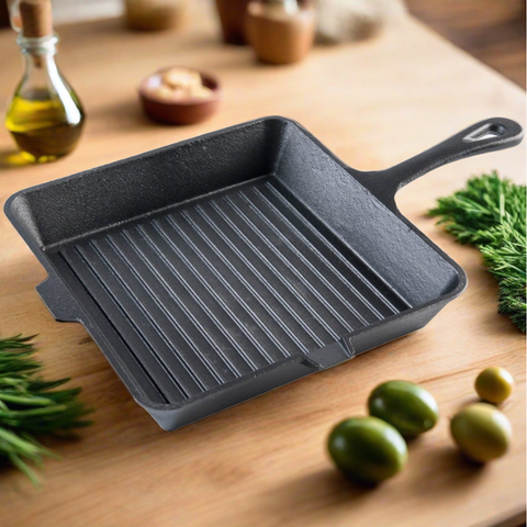 Tigaie grill fonta pura inductie 25 x 4.7 cm tigaie gratar fonta