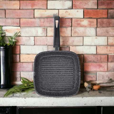 Tigaie grill cu capac sticla 24 cm ROYALTY Line gratar