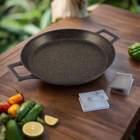 Tigaie Paella Marmorată 36 cm Royalty Line Gătește Paella Perfectă Acasă