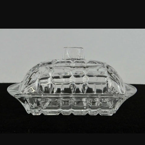 Untiera sticla transparenta cu capac 17 x 9 cm