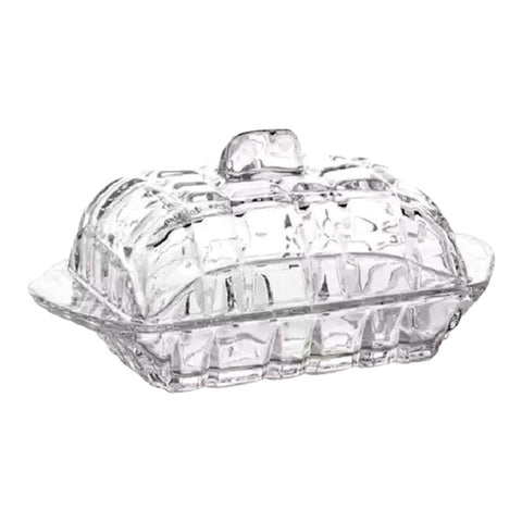 Untiera sticla transparenta cu capac 17 x 9 cm