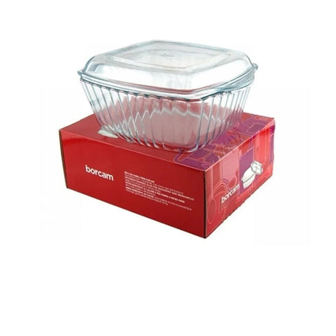 Vas yena termorezistent cu capac patrat 1,87 Litri Borcam 59029