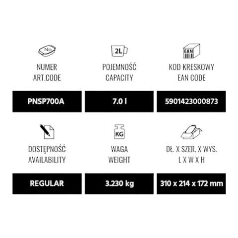 Vas 7 litri yena cu capac Termorezistent Dreptunghiular Termisil Soluția Perfectă pentru Gatitul Sanatos si Eficient
