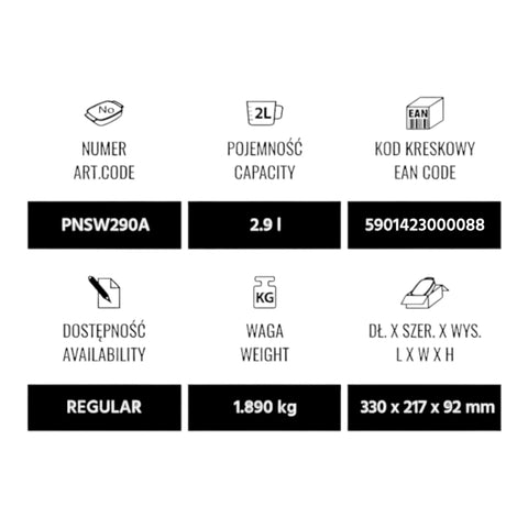 Vas Yena 2.9 Litri cu Capac Termorezistent Dreptunghiular Termisil Soluția Ideală pentru Gătitul Sănătos și Eficient
