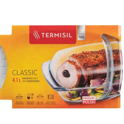 Vas Yena termorezistent dreptunghiular Termisil de 4.1 litri cu Capac ideal pentru gatitul sanatos si eficient