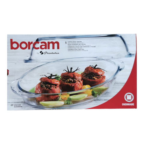Vas yena termorezistent oval cu capac Borcam 2,2 Litri 59062