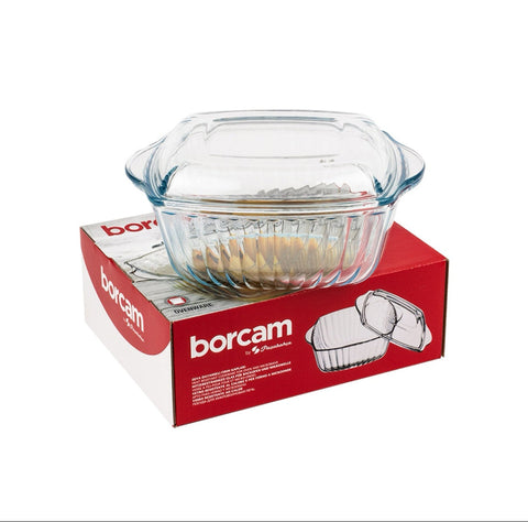 Vas yena termorezistent patrat cu capac 1,170 litri Borcam 59039
