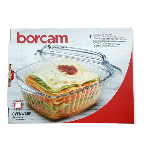 Vas yena termorezistent patrat cu capac 1,170 litri Borcam 59039