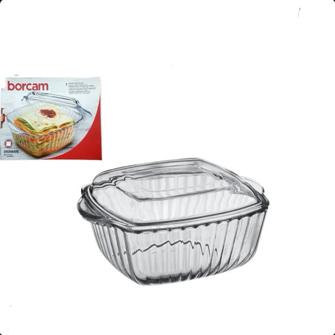 Vas yena termorezistent patrat cu capac 1,170 litri Borcam 59039