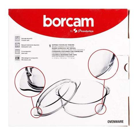 Vas yena cu capac termorezistent rotund Borcam  3,1 Litri 59013