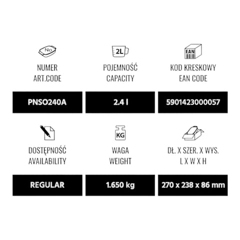 Vas Yena 2.4 Litri cu Capac Termorezistent Termisil  Perfecțiune pentru Gătitul Sănătos