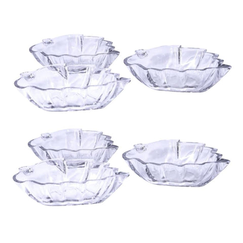 Set 6 Boluri Sticla în Forma de Frunza Verde Naturala pe Masa Ta