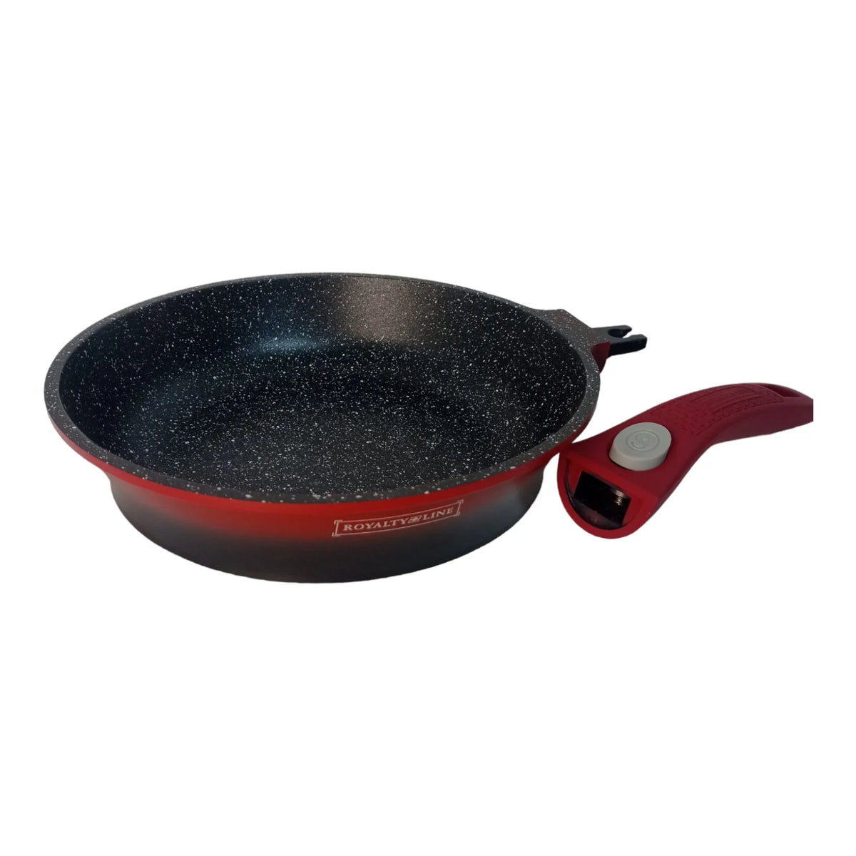 Tigaie Royalty Line 24 cm cu maner detasabil Rosu cu Negru Versatilitate și Eleganță în Bucătărie